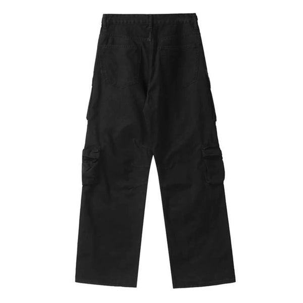 Mens Cargo Pants High Street Multi-Pocket Straight Leg Pants