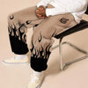 Mens Casual Street Flame Plush Trousers