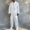 Mens Trendy Jacket and Straight Pants Two-piece Set