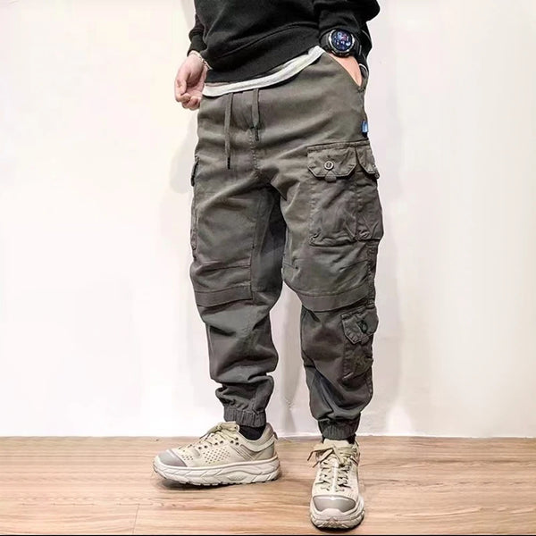 Mens Street Multi-pocket Workwear Loose Trousers
