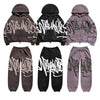 Mens Hooded Stretch Pants Zipper Tracksuit Two piece Set