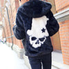 Mens Fashionable Trendy Skull Pattern Hooded Jacket