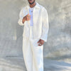 Mens Trendy Jacket and Straight Pants Two-piece Set