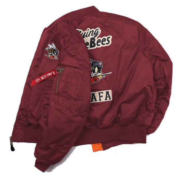 Mens Fashionable American Street Retro Bomber Jacket