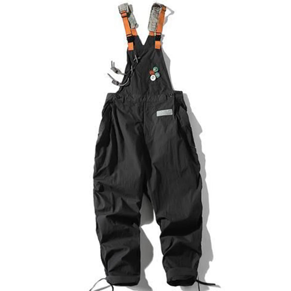 Mens Casual Cargo Pants Straight Strap Jumpsuit