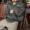 Mens Fashionable American Street Retro Bomber Jacket