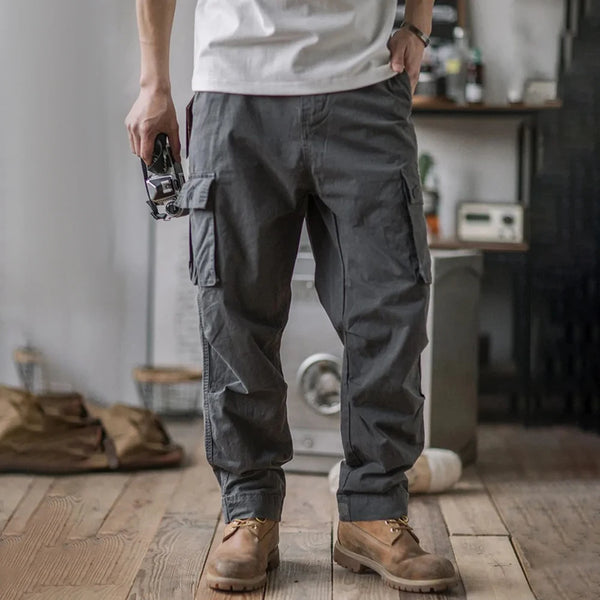 Mens Autumn and Winter Casual Straight Leg Loose Overalls
