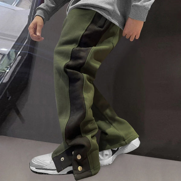 Mens Autumn and Winter Straight Contrast Color Sweatpants