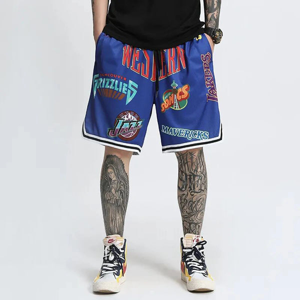 Mens American Style Loose Sports Straight Shorts
