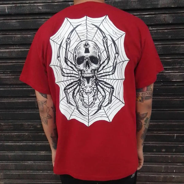 Mens American Retro Spider Print T-shirt
