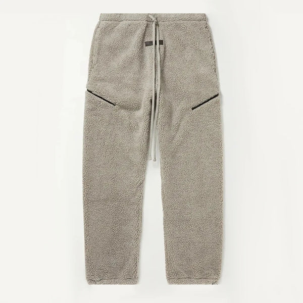 Mens Casual Autumn and Winter Plush Straight Pants