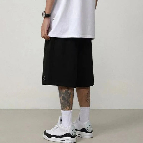 Mens Letter Embroidered Loose Straight Simple Shorts