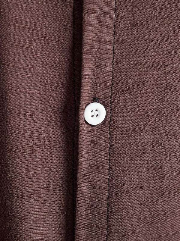 Pure Color Lapel Button Up Cotton Basics Shirts