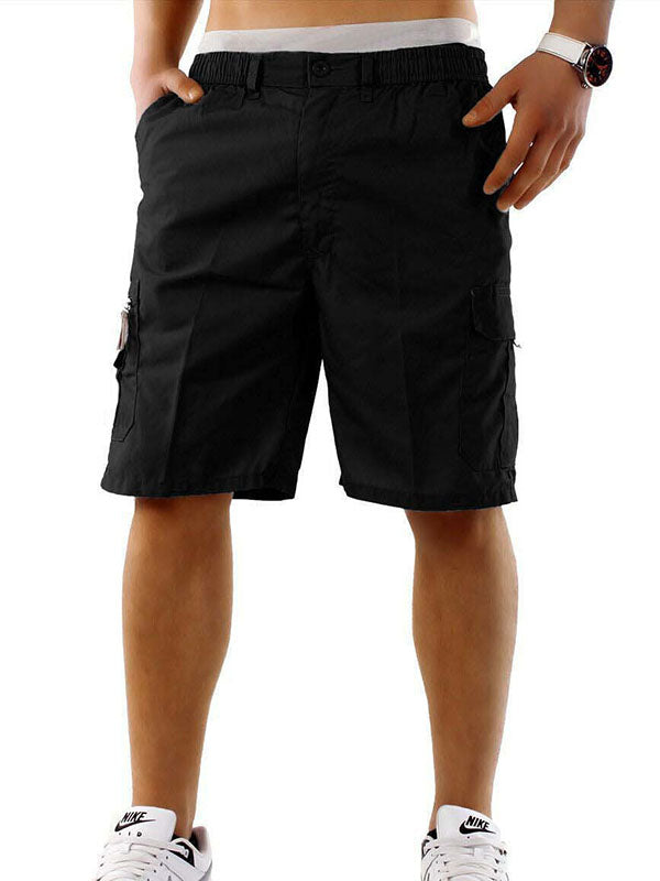 Men's Casual Shorts Low Waist Solid Color Cropped Pants