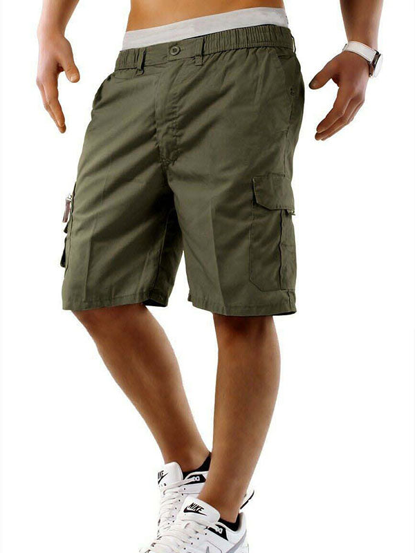 Men's Casual Shorts Low Waist Solid Color Cropped Pants
