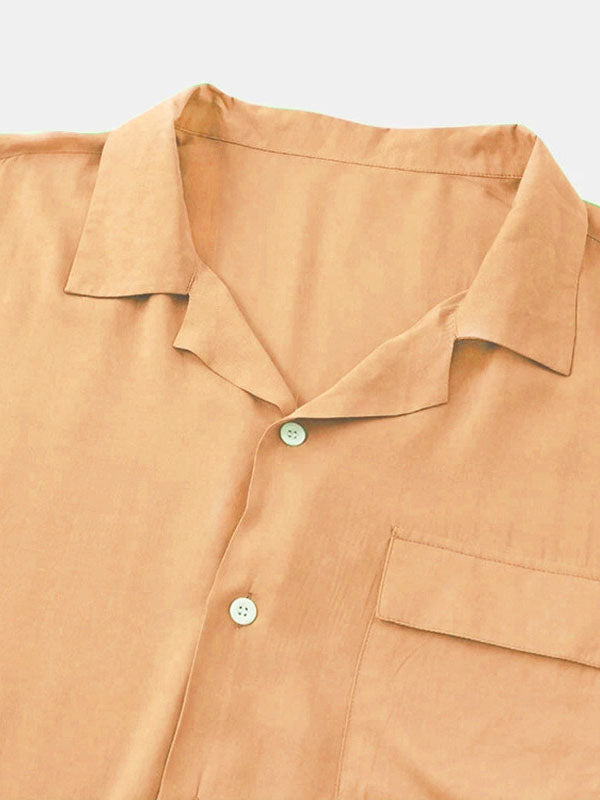 Men's Simple Solid Colour Lapel Shirt
