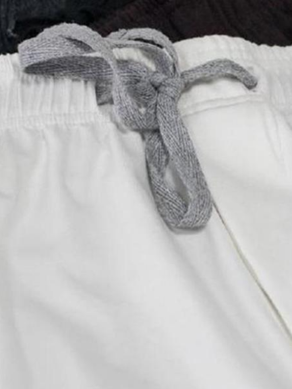 Men's Cotton Linen Style Elastic Waist Casual Pants