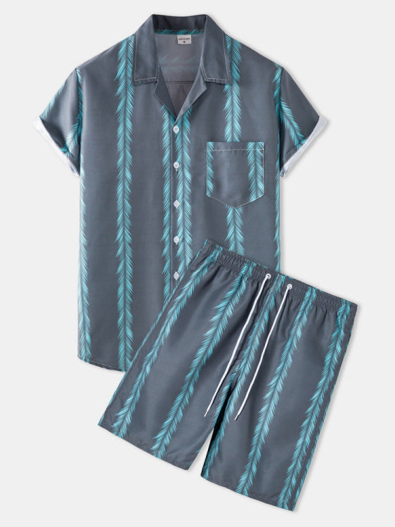 Striped Print Short Sleeve Shirt