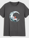 Moon Short Sleeve Print T-shirt