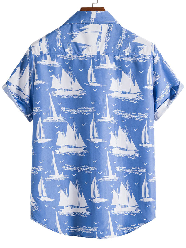 Beach Style Printed Short Sleeve Shirt
