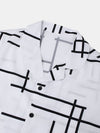 Irregular Line Print Plain Loose Thin Shirts