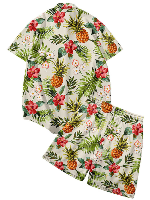 Tropical Botanical Print Shirt Set