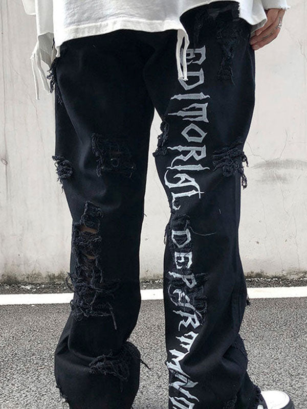 Unisex Hiphop Embroidered Trousers