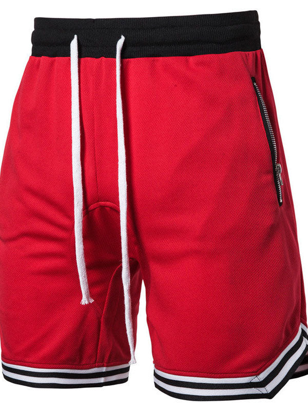 Striped Panel Wide-Leg Basketball Shorts