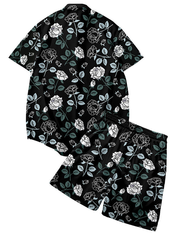 Rose Printed Shirt Set