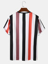 Colorful Stripe Crew Neck Casual Short Sleeve T-Shirts