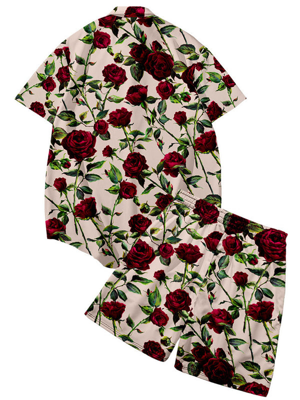 Rose Printed Shirt Set