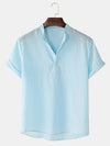 Solid Colour Cotton Linen Casual Shirt