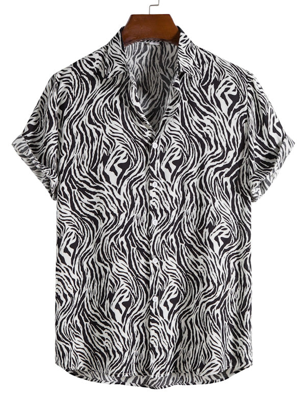 Fashion Leopard Print Short Sleeve  Shirt