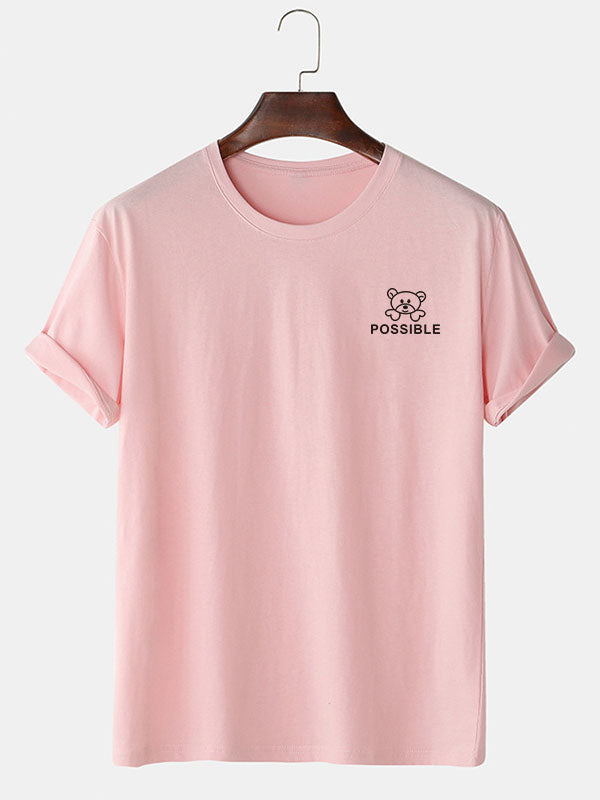 Round Neck Letter Print T-shirt