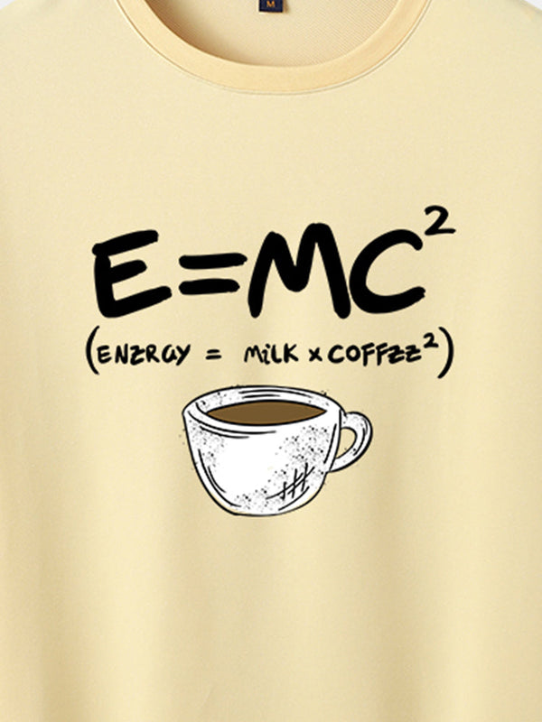 Formula Coffee Printed Crew Neck Cotton T-Shirts