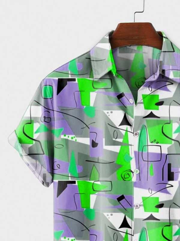 Geometric Loose Fitting Shirt