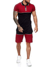 Color Block Casual Summer Sports Suit
