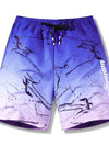 Ink Splashed Print Drawstring Beach Shorts
