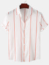 Striped Slim Fit Casual Short Sleeve Shirt