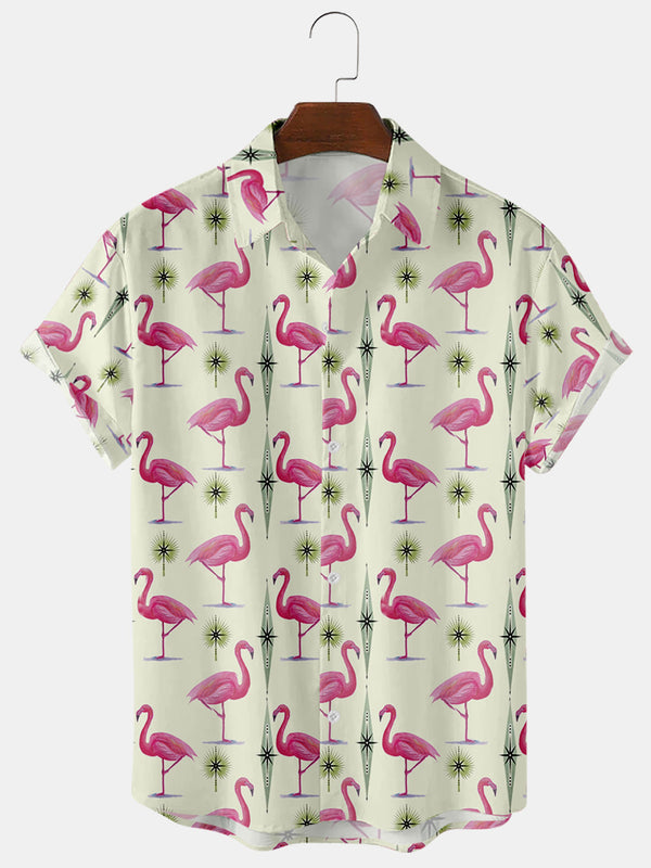 Flamingo Print Casual Shirt