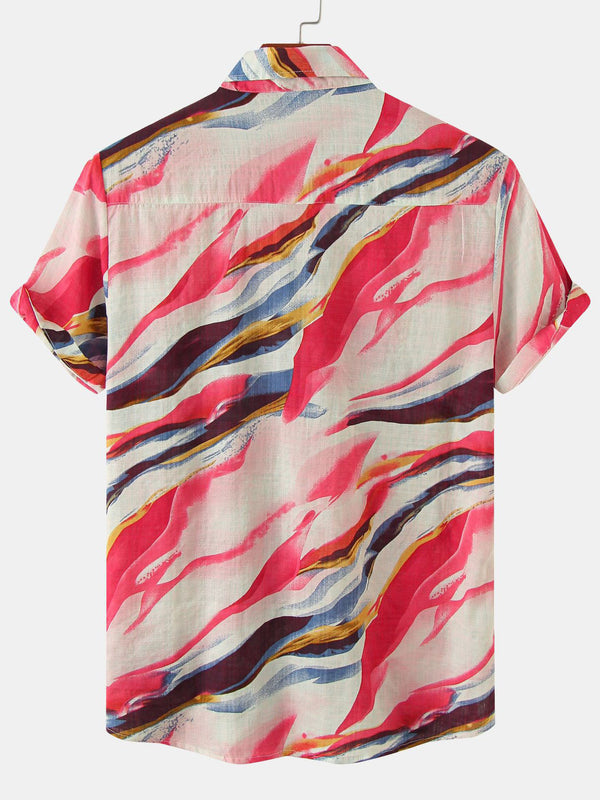 Colour Blocked Irregular Pattern Shirt