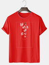 Flowery Branch Print Short Sleeve T-shirt