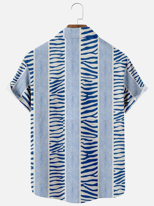 Color Blocking Ripple Striped Casual Shirt