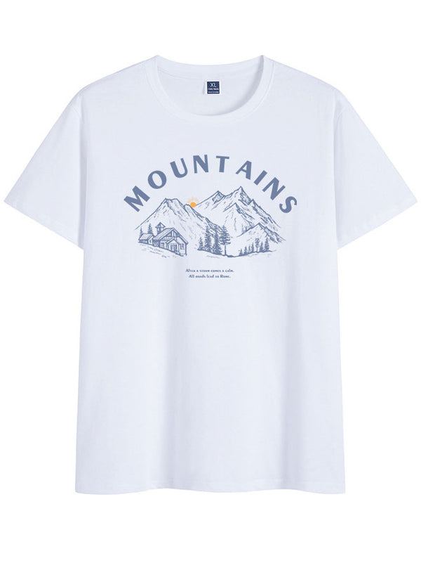 Men's Mountain Print Short Sleeve T-Shirt