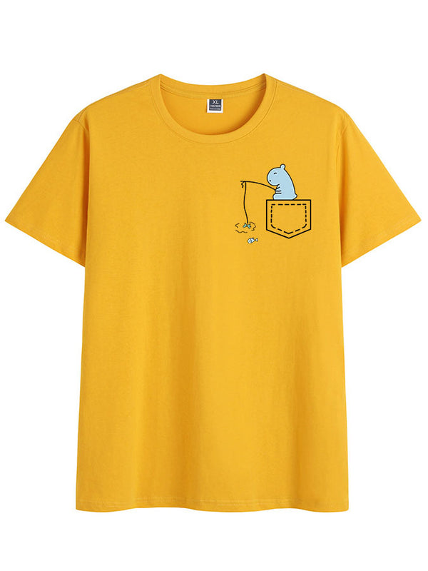 Creative Pocket Animal Short Sleeve T-shirt