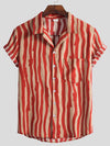 Striped Print Short-Sleeved Shirt