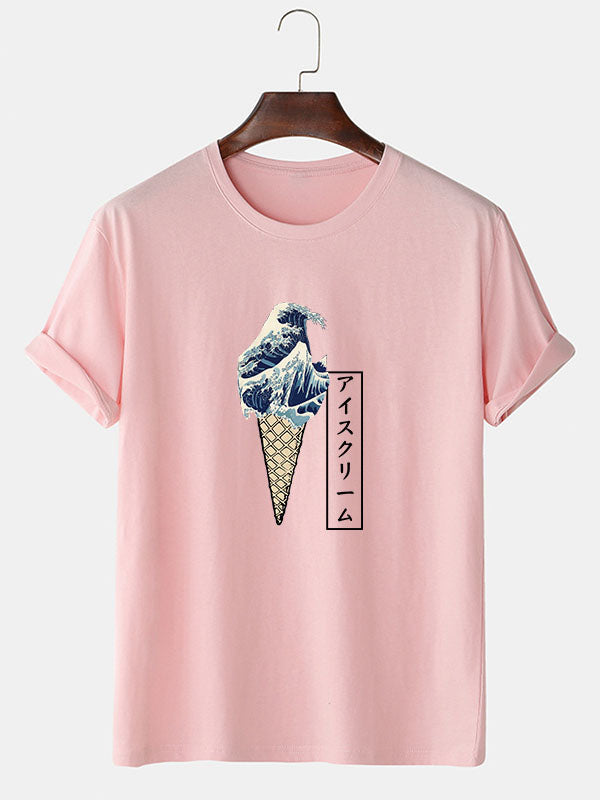 Ice Cream Print Short Sleeve T-Shirt