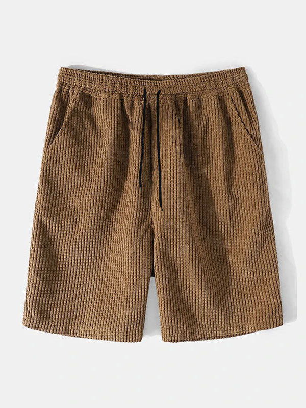 Contrast Corduroy Short Sleeve Two Piece