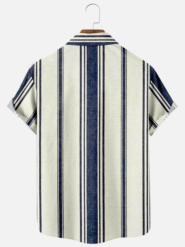 Blue & White Striped Casual Shirt