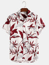 Leaf Print Resort Style Shirt